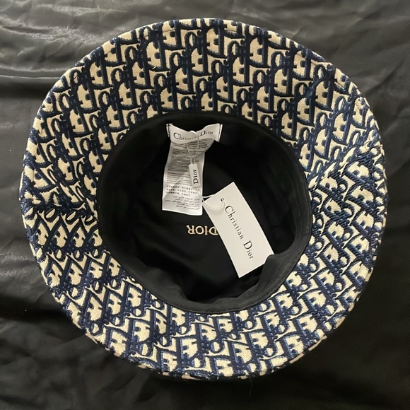 Dior Navy and Gold Monogram Bucket Hat - Picture 5 of 5